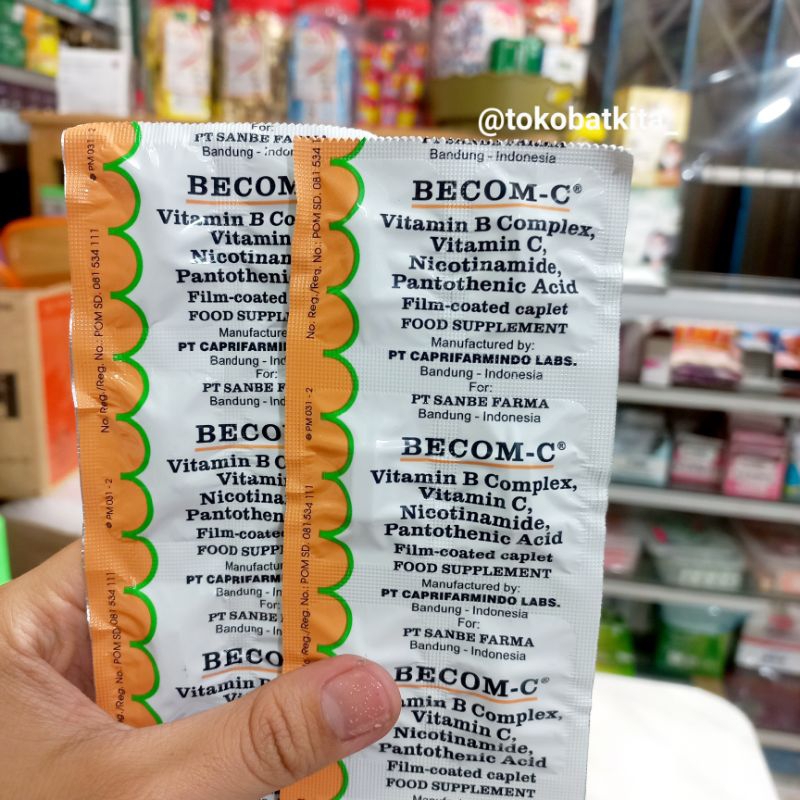 [1STRIP=10KAPSUL] BECOM C SANBE / VITAMIN B COMPLEX VITAMIN C / PEGAL-PEGAL  DAYA TAHAN TUBUH / MENY