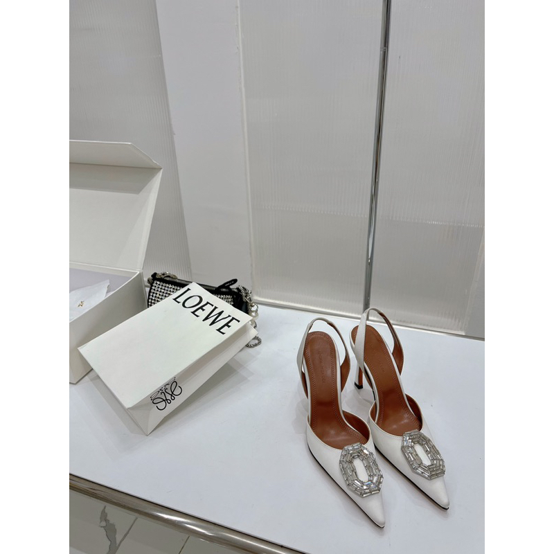 Sandal sepatu heels amina muaddi mirror top quality