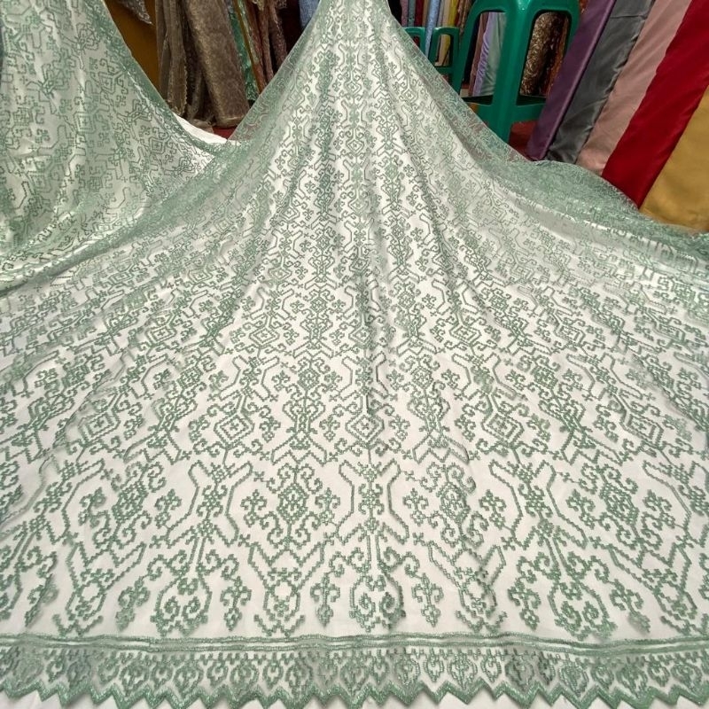 Bahan Kain Tile Sapto motif ZZ Bordir korea