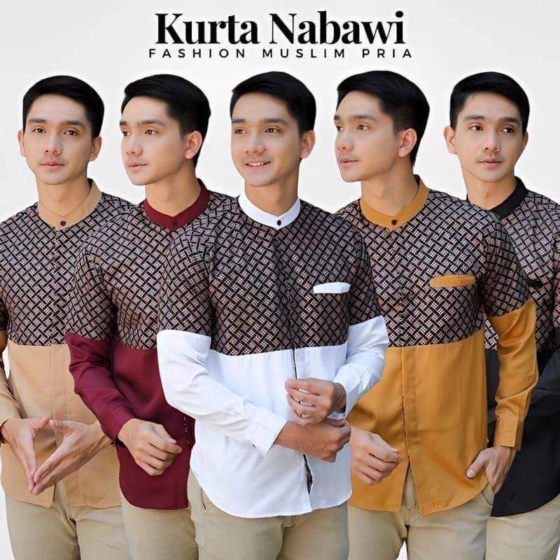 BAJU KOKO KURTA PRIA MUSLIM LENGAN PANJANG NABAWI BAHAN TOYOBO