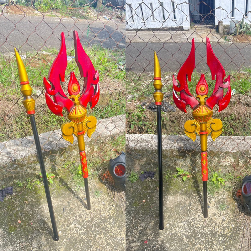cosplay staff of homa genshin impact merah karakter XIAO weapon