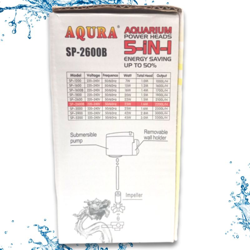 Promo Murah Pompa Aquarium AQURA 5IN1 SP 2600B