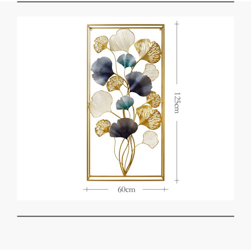 Luxury Wall Decoration Nordic 3D Iron Art Wall Decoration Wall Hanging Pajangan Modern Dinding Daun Ginkgo / Gingko Leaf Hiasan Ruangan