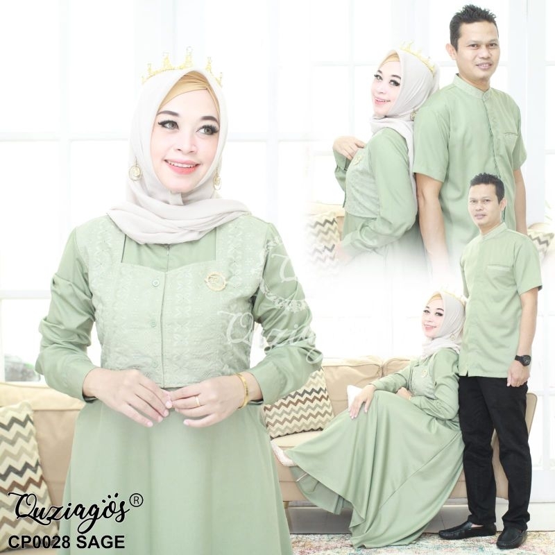 NEW OPEN PO SIAPA CEPAT DIA DAPAT READY AWAL APRIL COUPLE Gamis Koko Quziagos CP0028 SAGE
