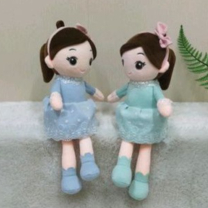 Boneka Cewek Baju Bludru/boneka karakter/boneka cewek kuncir satu/kado boneka anak