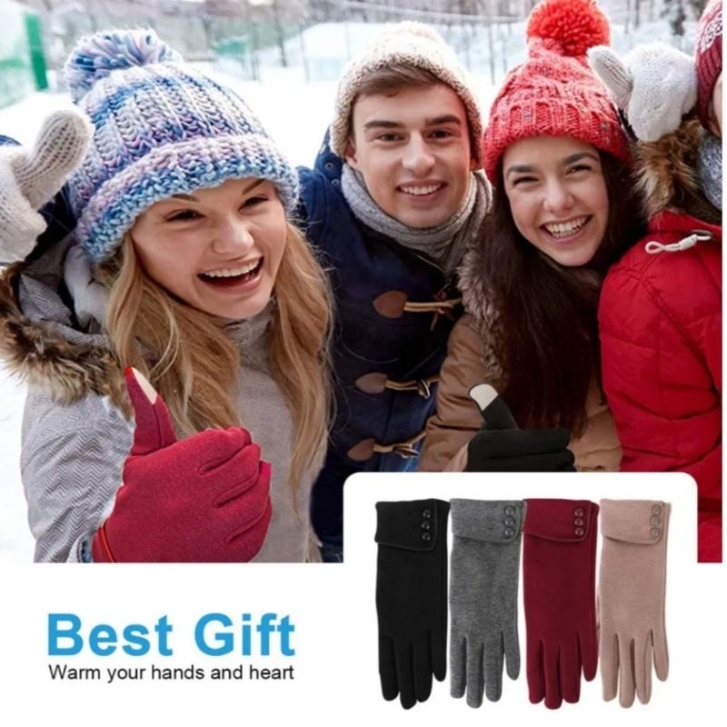 Sarung tangan motor Touch screen/winter gloves import korea kancing musim dingin cewek fashion