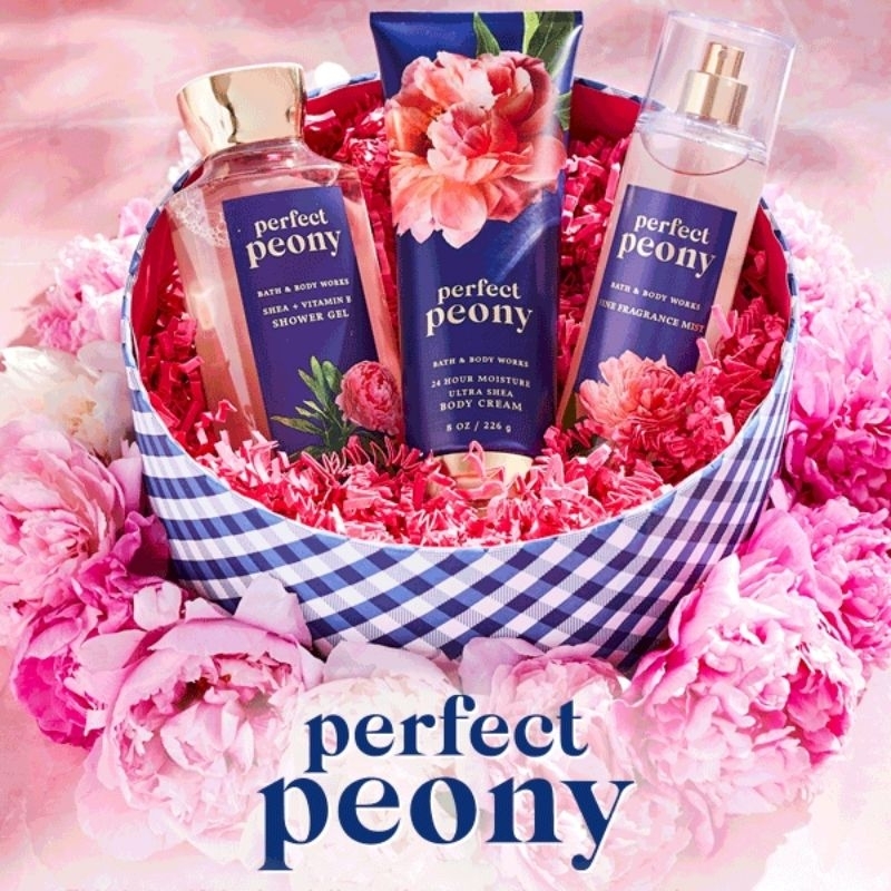 BATH &amp; BODY WORKS BBW PERFECT PEONY SERIES MIST LOTION SHOWER GEL BODY CREAM HAND CREAM SHOWER GEL BODY CREAM LOTION MIST WASH WALLFLOWER ROOMSPRAY SCENTPORTABLE GENTLE GEL DEEP CLEANSING GENTLE FOAMING CREAMY LUXE