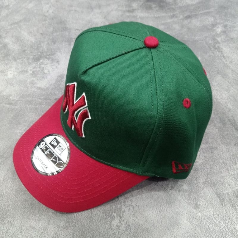 Topi NY Green &amp; Red Topi Baseball Premium Quality