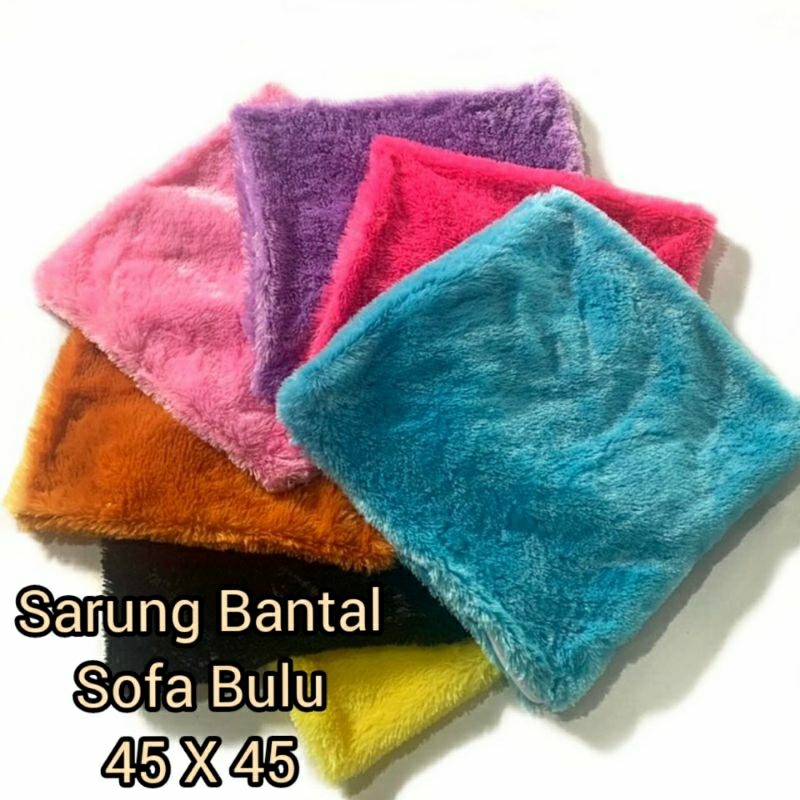 Sarung Bantal Sofa Medium uk 45x45 full Bulu Super elastis