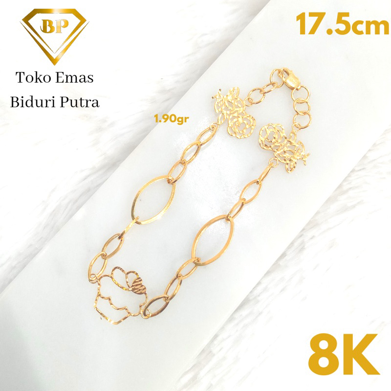 Gelang Emas Rantai Hollo Kadar 8K/375 Toko emas Biduri Putra
