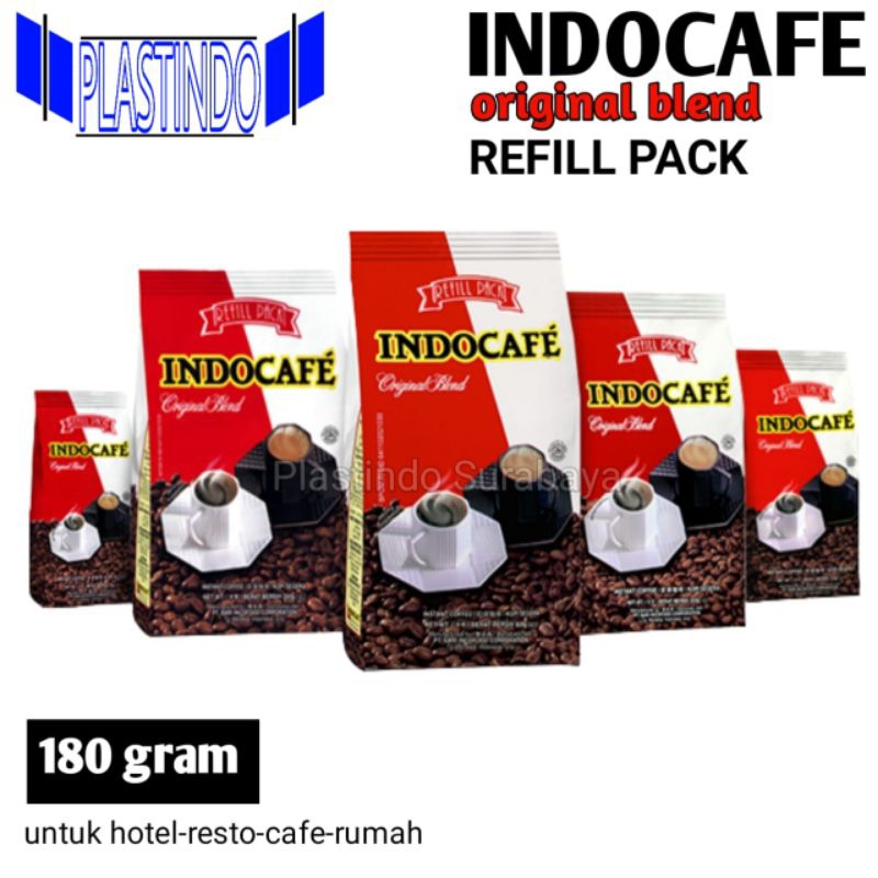 

INDOCAFE kopi hitam premiun ORIGINAL BLEND REFILL (180gr) bubuk instan