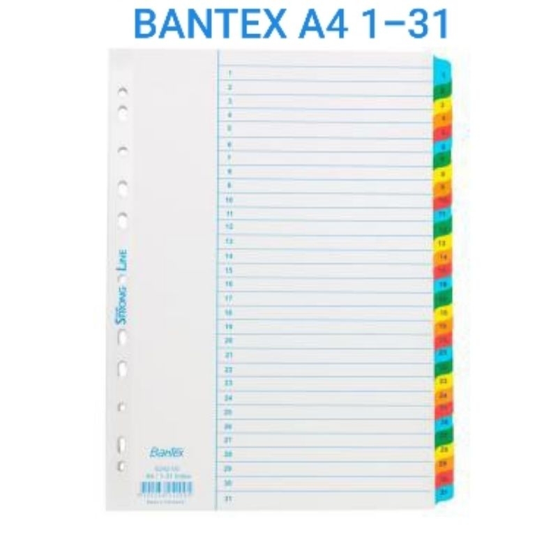 

Divider File Pembatas Ordner Binder, Index Angka 1-31 Ukura A4 BANTEX 6242