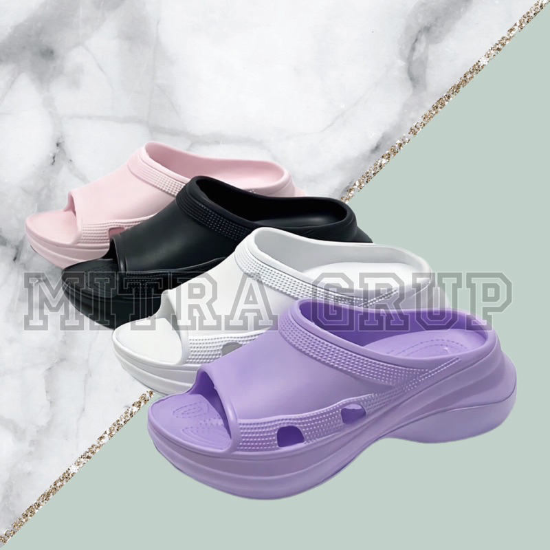 Sandal FUJI slide  / Sandal Slipper Wanita Jelly Wedges Platfrom Tebal  Promo By Sen