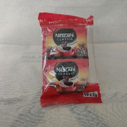 

Nescafe Classic Sachet 10 x 2 gr , Minuman kopi coffee renteng renceng expired 08/2025