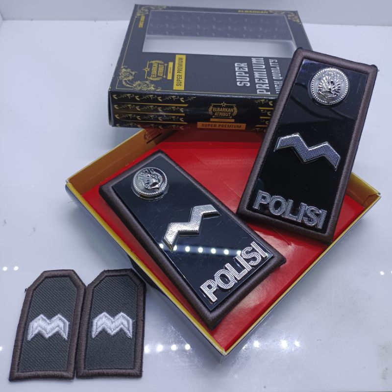 Paket Hemat pangkat pdh Polri aipda lis bordir coklat+pangkat pdl aipda