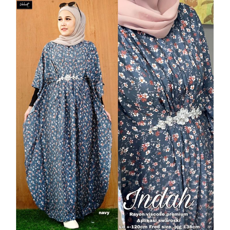 Kaftan Jumbo Wanita Hits Indah Motif Bahan Adem