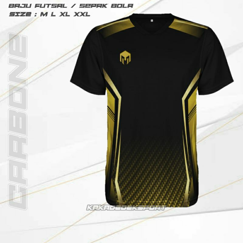 BAJU FUTSAL / JERSEY FUTSAL BAHAN BANZEMA / CARBON GOLD MILLS