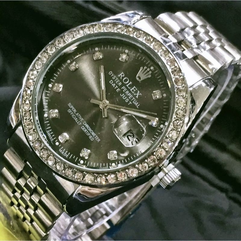 Jam Tangan Pria  Rantai stainless Steel Rolex3317 Motif mata  / Jam Tangan Cowok Anti Air Varian Terbaru