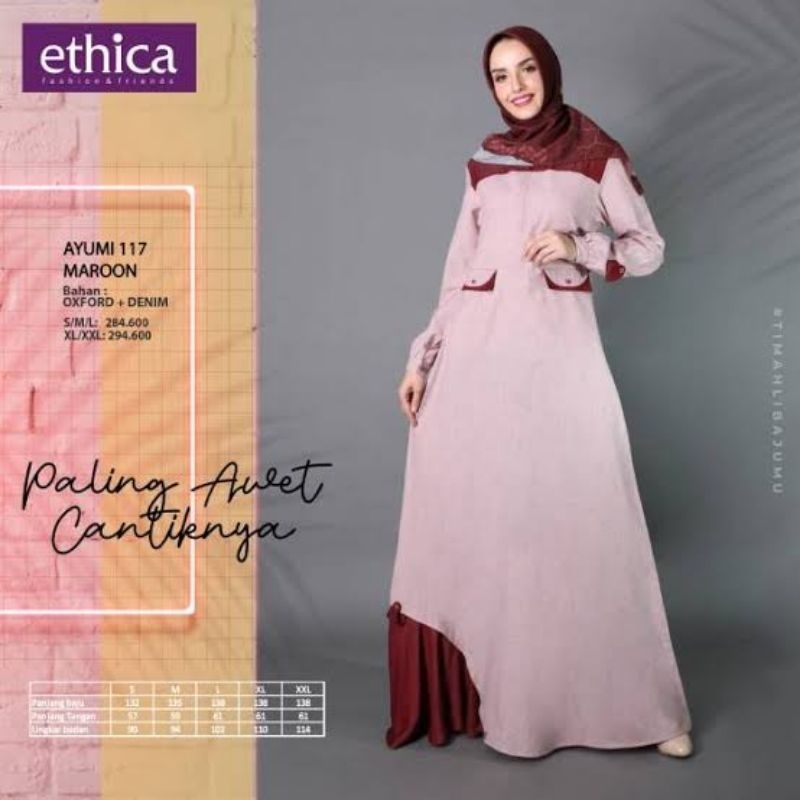 Gamis Ethica Ayumi 117 Maroon
