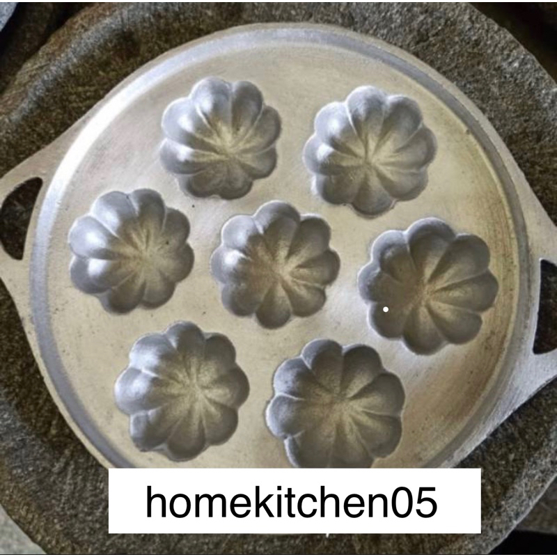 Cetakan kue cubit brntuk manggis / loyang kue cubit motif bunga bahan aluminium