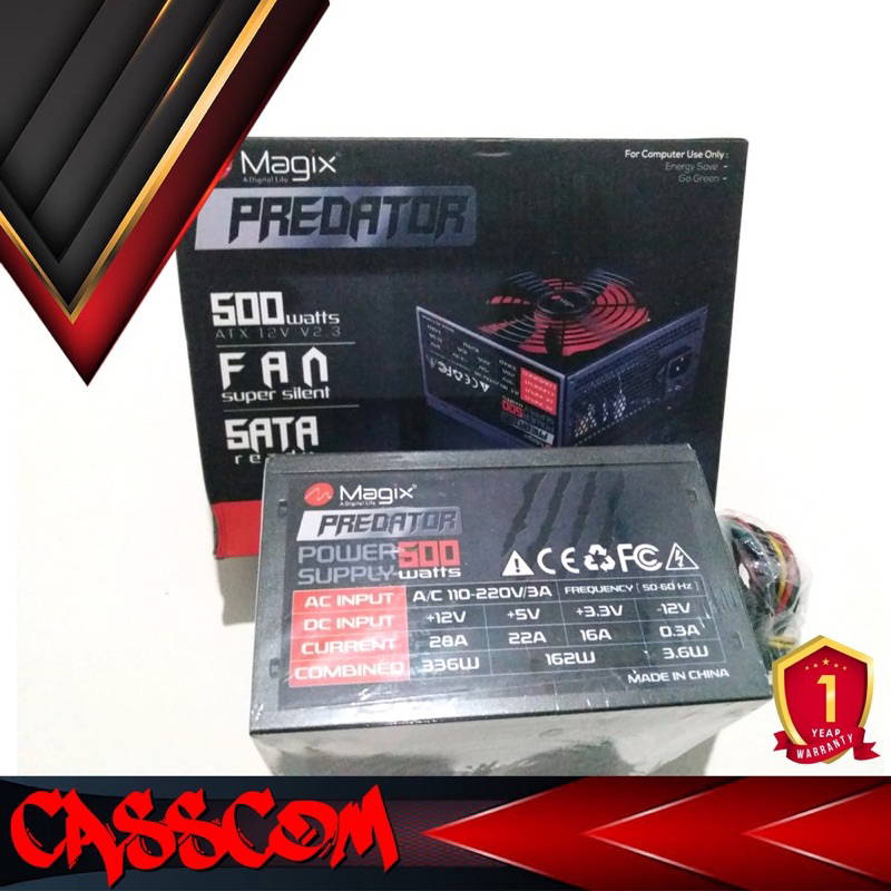 PSU Magix Predator 500w Gaming Series Power Supply