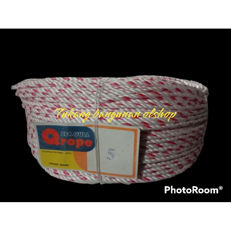 Tali Tambang 5 mm Kualitas terbaik merk qrope  harga per rol panjang 200 mtr