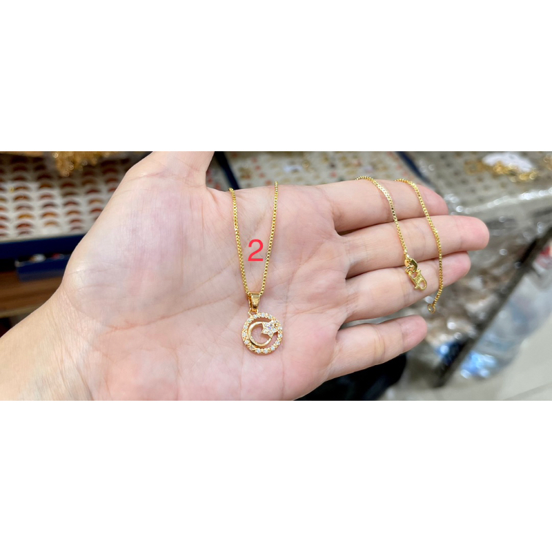 Fifi Fashion Kalung Liontin Cantik Model Perhiasan Lapis Emas K0041