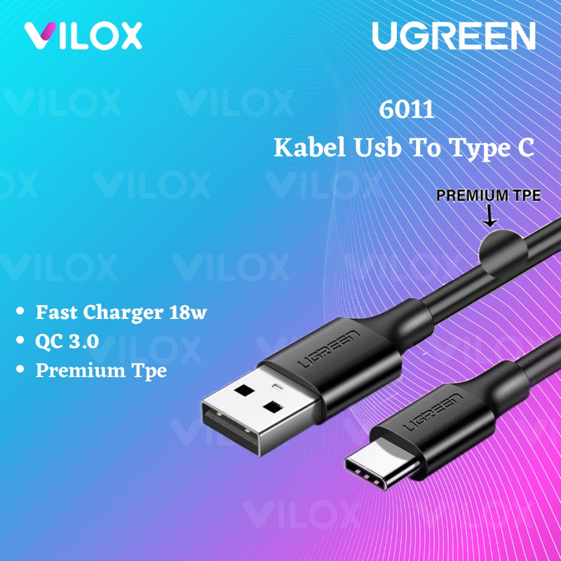 ugreen kabel data fast qc 3.0 charger charging pendek micro usb / type c infinix samsung xiaomi redm