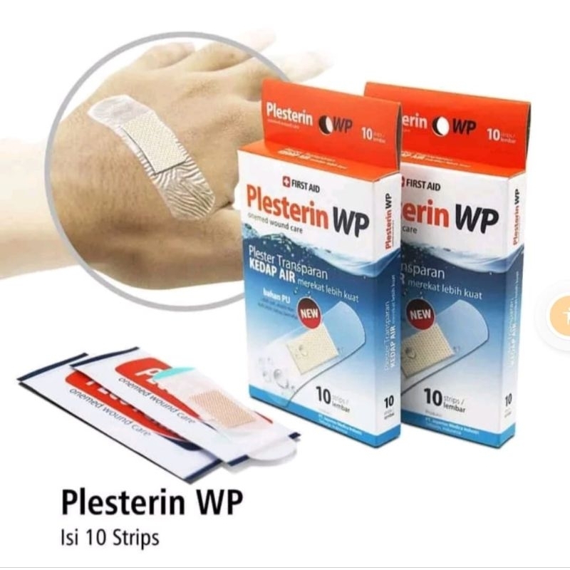 Per Box isi 10 pcs Plesterin WP Onemed Plester Luka Transparan Anti Air