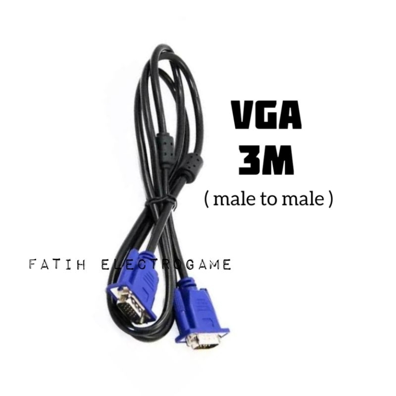 Kabel vga / Kabel vga to vga / kabel vga original / vga to vga / kabel vga male to male 3 meter / Kabel vga 3 meter