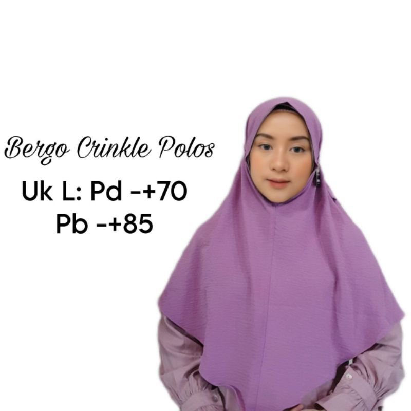 HASTARI JILBAB KERUDUNG BERGO MARYAM CRINKLE AIRFLOW KANCING SIZE L