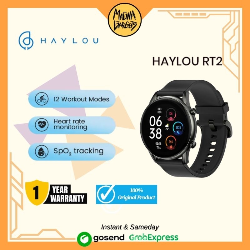Haylou RT2 LS10 Smartwatch 1.32 Inch SpO2 IP68 Waterproof Free Screen Protector
