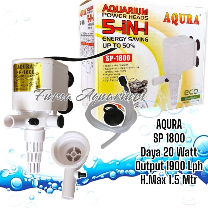 AQURA 1800 SP-1800 Pompa Filter Power Head Aquarium Aquascape Hidroponik Submersible Pump