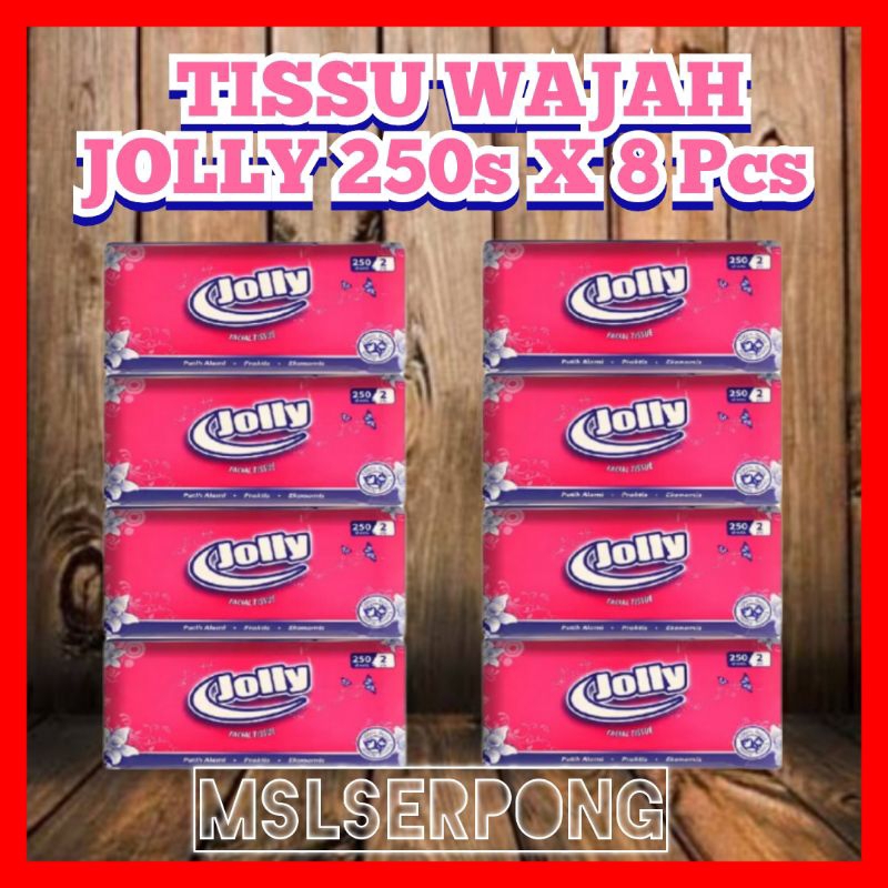 TISSU WAJAH JOLLY 250s X 8 PCS / FACIAL TISSU / TISSUE