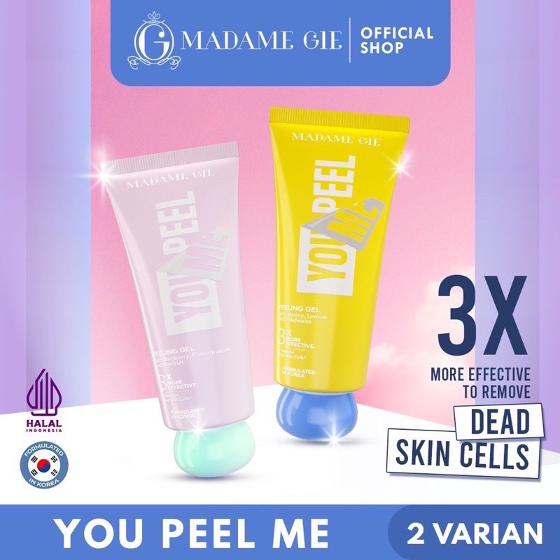 MADAME GIE YOU PEEL ME PEELING GEL BY MADAME GIE EXFOLIATING GEL EXFO GEL SCRUB WAJAH HONEY BLUEBERRY