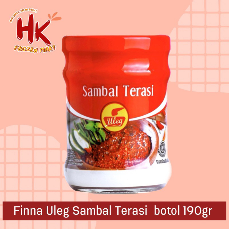 

Finna Uleg Sambal Terasi 190 gr | cabai chili jar botol kaca abc | HK FROZEN MART