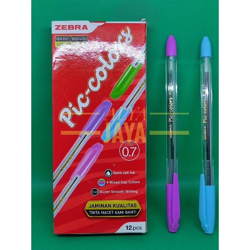 

Pulpen Pena Ballpoin Zebra Pic color 1 pack Isi 12 Pcs