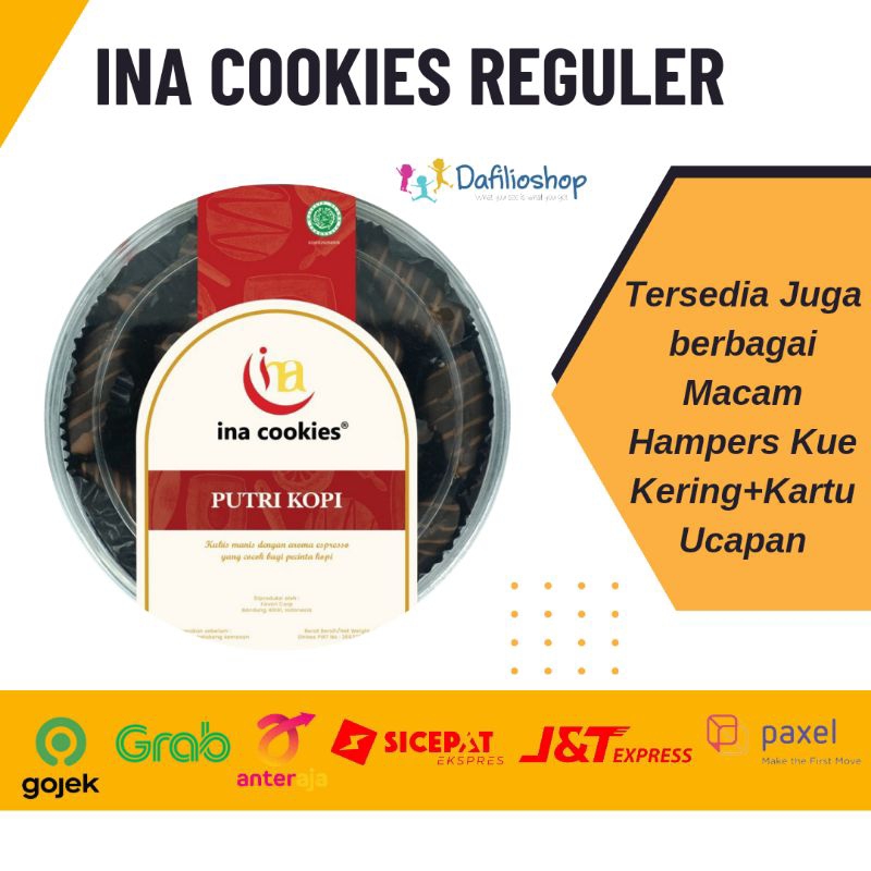 Ina Cookies Putri Kopi  Original Kue Kering Enak Toples Reguler