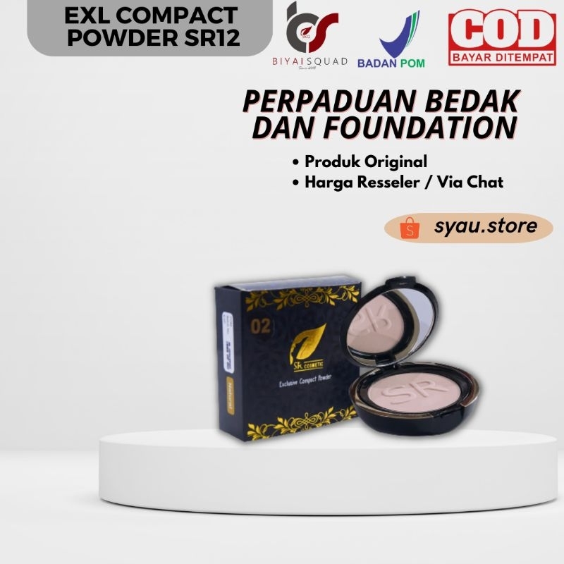 SR12 HERBAL SKINCARE EXCLUSIVE COMPACT POWDER BEDAK PADAT  BPOM AMAN FOUNDATION +SPF 15