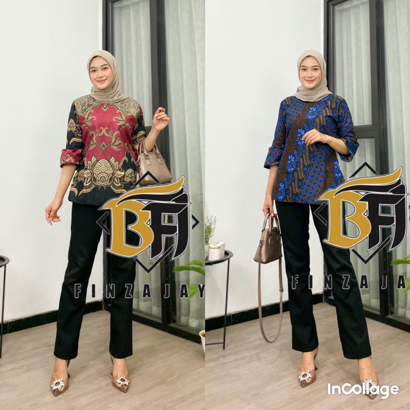 BAJU BATIK WANITA MODERN MONALISA GENES M,L,XL asli PEKALONGAN