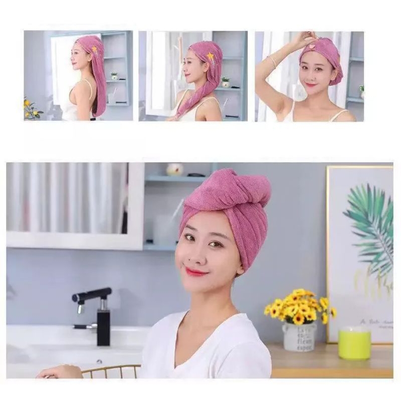 Handuk Keramas Cepat Kering Shower Cap Handuk Pengering Rambut