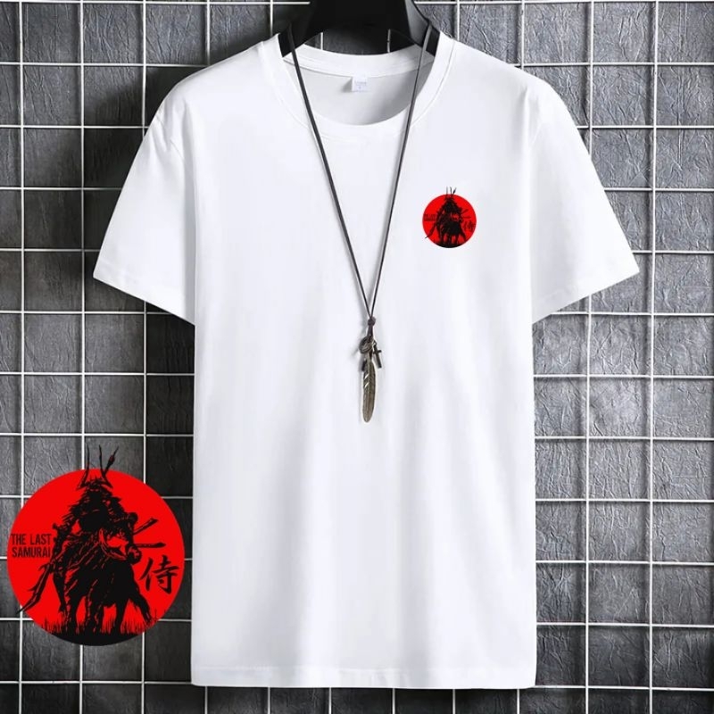 Kaos Pria Last Samurai Baju Oblong Cowok Lengan Pendek Pakaian Atasan Dewasa Pria Tshirt Cod