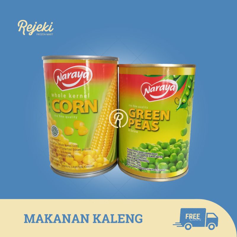 

Naraya Green Peas Kacang Polong - Kernel Corn Jagung Pipil