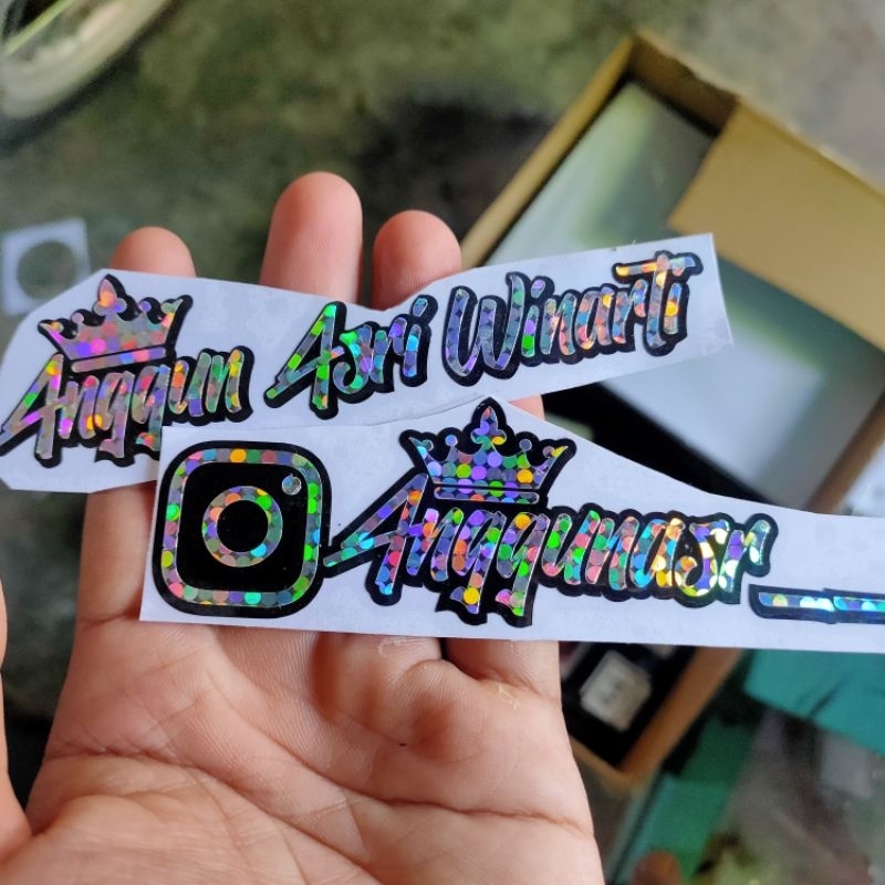 NEW!! VIRAL CETAK STIKER CUTTING MAHKOTA HOLOGRAM GLITTER| STIKER PROMO CUSTOM NAMA