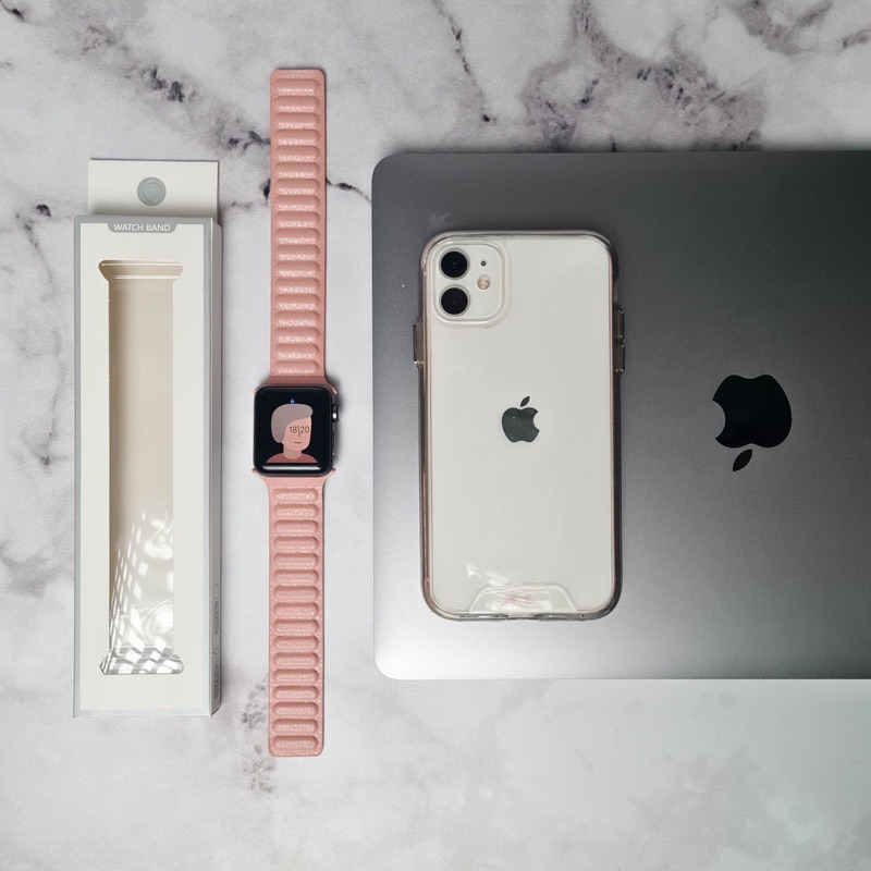 Strap LEATHER LINK untuk Apple Watch IWO HW 38 40 42 44 41 45 49mm LEATHER LINK MAGNETIC Loop Strap Kulit iWatch Series 1 2 3 4 5 6 7 8 9 ULTRA SE