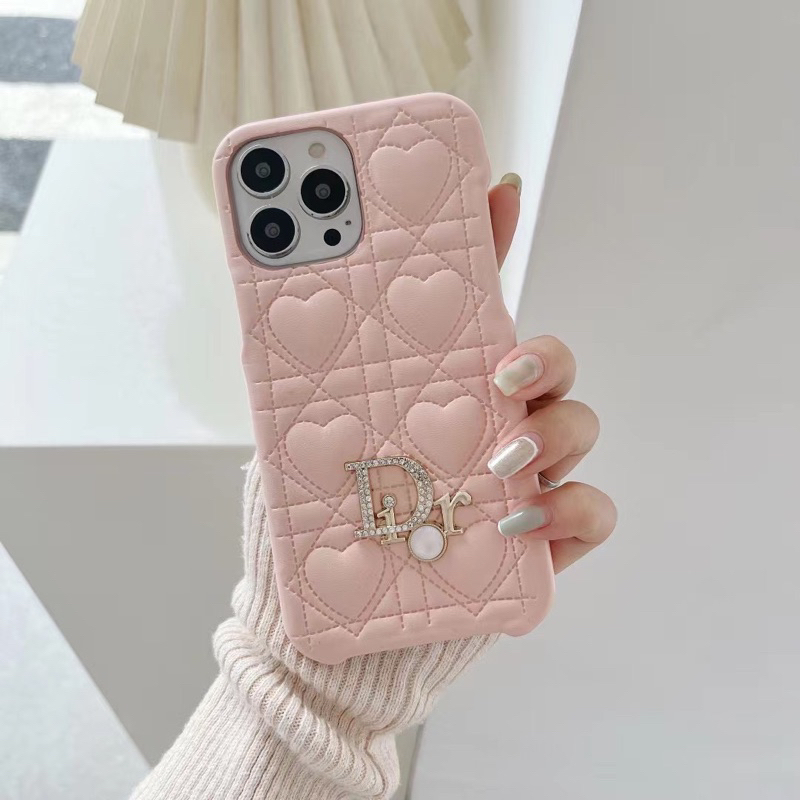 Iphone 14 Pro Max 13 12 11 14Pro 13Pro 12Pro 11Promax 12 Promax Cdior Many Hearts Leather Case