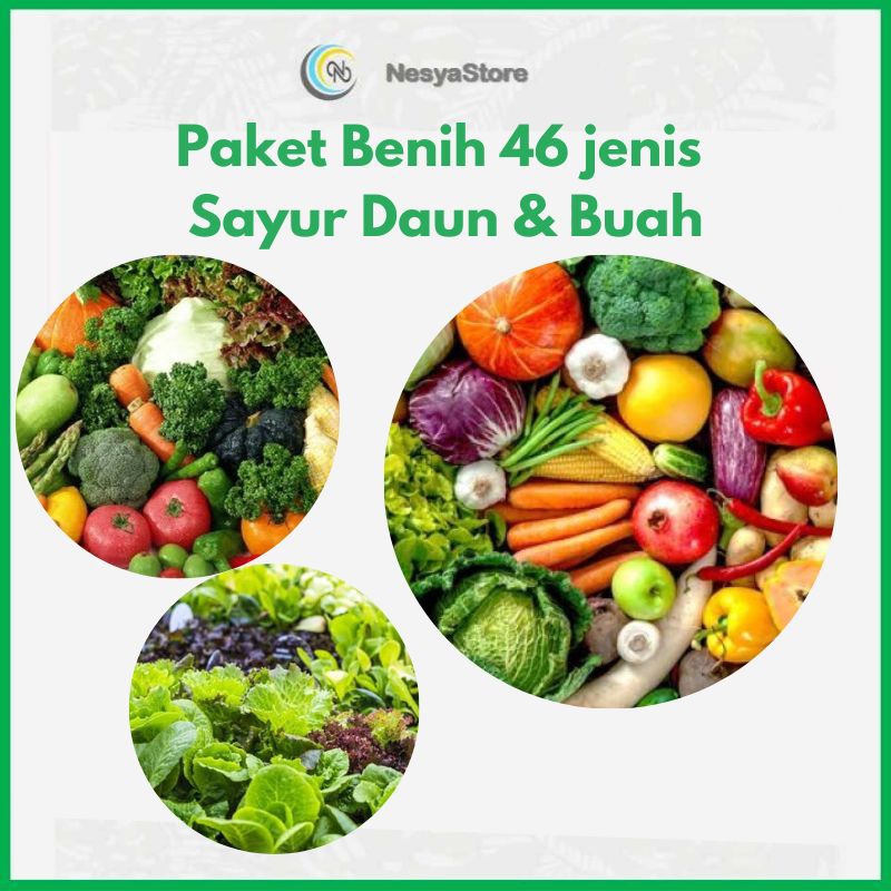 Paket 46 Benih Sayur Lengkap Benih Biji Sayur Berkualitas Premium - Paket Benih Sayur