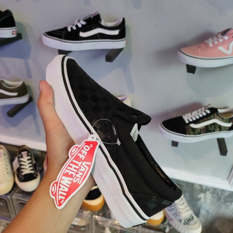VANS SLIP ON CHECKERBOARD BLACK/BLACK