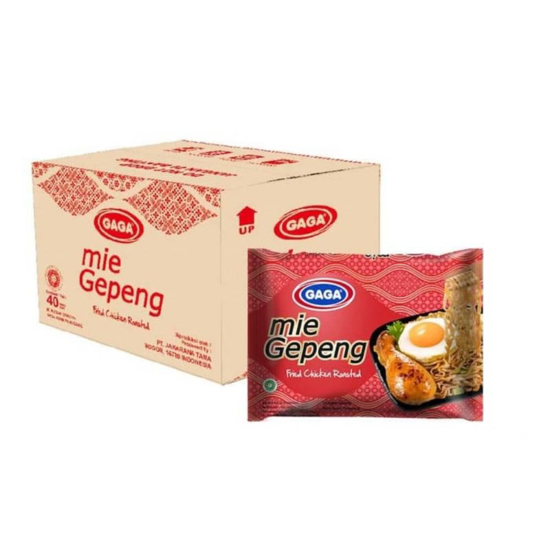 

Gaga mie gepeng ayam panggang 1dus / 40 pcs