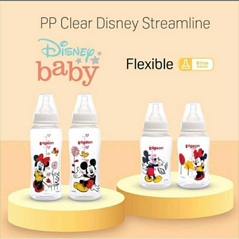 PIGEON Botol Susu PP Clear Disney Streamline Minnie Flexible 150ml/250ml